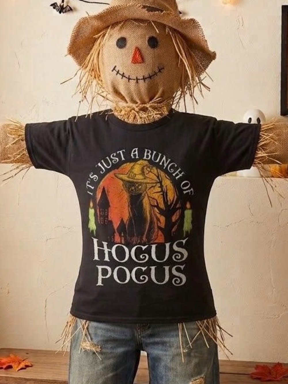 Hocus Pocus Witch Cat Graphic Tee NWT Black Fall Spooky Halloween T-Shirt